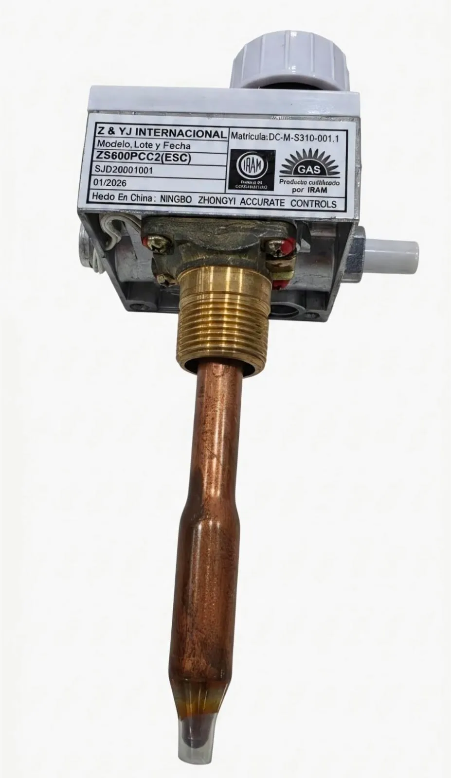 Termostato para termotanque a gas Escorial
